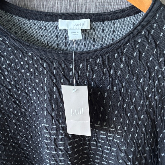 J. Jill Black and Gray Crew Neck Sweater - Picture 2 of 7